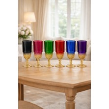 PLT Design Maiorca 6 Renk Kristal Ayaklı Kahve Yanı Su ve Meşrubat Bardağı Sunum Bardağı