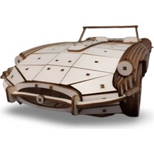 Algwood Nostaljik Klasik Üstü Açık Spor Araba Ahşap Maket Kiti – 166 Parça 3D Puzzle Büyük Boy Retro Otomobil