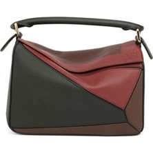 Loewe Puzzle Örgülü Saplı Panelli Alışveriş Çantası , Loewe Puzzle Small Kadın Deri Çanta