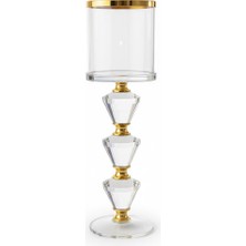 sembol Lorena Gold Krıstal Mumluk 7X7X24 cm