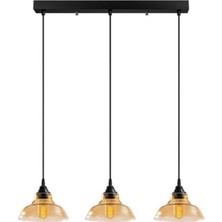 Normadia Retro Tarz Rustik Masa Üstü Cam Sarkıt Avize 60CM Taban ve 20CM Cam