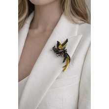 Modex Renkli Kanat Açan Kuş Tasarımlı Broş (6cm)