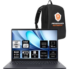 Asus Expertbook B5 Core Ultra 7 255H Notebook 8GB RAM 4TB SSD 16" FHD+ Win11 Home + Per4 Çanta B5605U716512B1DP355