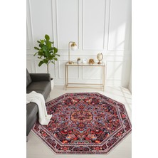 Nova Deco Dekoratif Sekizgen Modern Halı - Kaymaz Tabanlı Yıkanabilir Dijital Baskılı Salon Mutfak Yolluk
