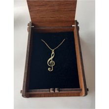 Kadın 925 Ayar Gümüş Sol Anahtarı Kolye