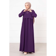 Pol Bolero Görünümlü Elbise Mor