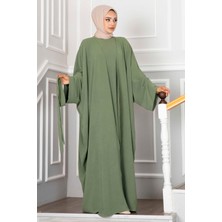Md Leyli Tesettür Abaya Takım Mint
