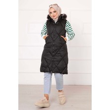 Lab Baklava Desen Dolum Yelek Siyah