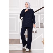 Md Pırıltılı Bisiklet Yaka İkili Takım Lacivert