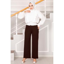 MDS Palazzo Tesettür Pantolon Kahve