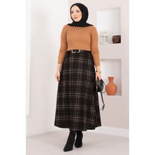 MDS Kare Desenli Scuba Etek Siyah - Taş