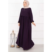 Pol Bolero Görünümlü Elbise Mürdüm