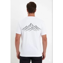 Alfanora Erkek Nihilist Penguen Özel Tasarım Oversize Bisiklet Yaka Tişört - Beyaz