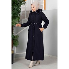 Ms Eflin Kapüşonlu Tesettür Mont Lacivert