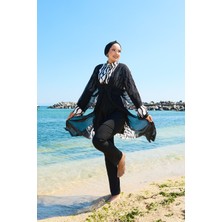 Md Şifon Pareolu Beli Ayarlanabilir Tesettür Mayo -181