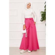 Cvn Kuşak Detaylı Jakar Etek Pantolon Fuşya