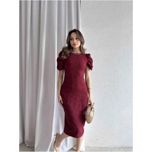 Moda Durağı Chill Midiboy Elbise Bordo