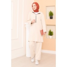 DF Yarım Fermuarlı İkili Oyşo Takım Bej