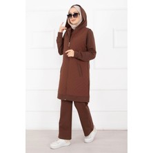 Ums Kapitone Yelekli Üçlü Takım Taba