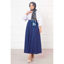 Md Scuba Mevlana Tesettür Etek Indigo