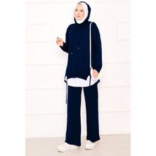 Kapüşonlu Önü Lastik Detaylı Oyşo Takım Lacivert