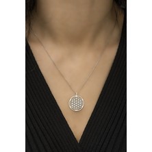 Kadın 925 Ayar Gümüş Yaşam Çiçeği Kolye