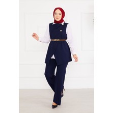 Md Kemerli Yelekli Tesettür İkili Takım -3