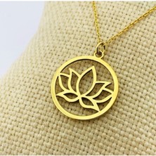 Kadın 925 Ayar Gümüş Lotus Çiçeği Kolye