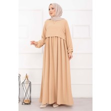 Pol Bolero Görünümlü Elbise Latte