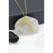 Kadın 925 Ayar Gümüş Origami Yunus Kolye