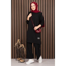 Nz Arma Detaylı Spor Ikili Tesettür Takım Siyah