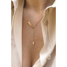 925 Ayar Gümüş Minimal Şarap Kolye