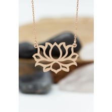 Kadın 925 Ayar Gümüş Lotus Çiçeği Kolye