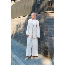 Mat Önü Bağlama Detaylı Kimono Ikili Takım Taş