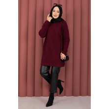 RAF Vinea Baklava Desen Triko Kazak Bordo