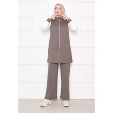 Cvn Fermuar & Garnili Spor İkili Takım Koyu Vizon