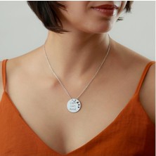 Kadın 925 Ayar Gümüş Isimli Kalpli Plaka Kolye