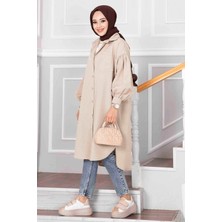 Md Oval Kesim Tesettür Gömlek Tunik Taş