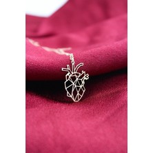 925 Ayar Gümüş Kadın Rose Anatomik Kalp Kolye