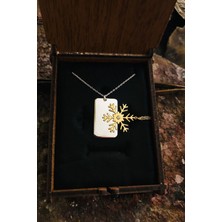 Unisex 925 Ayar Gümüş Altın Kaplama Kar Tanesi Çift Kolye