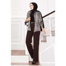 MDS Önü Çımalı Beli Lastikli Palazzo Pantolon  Kahve