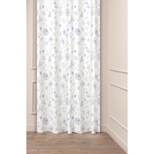 Greendecor Çiçek Yaprak Bohem Sade Soft Pastel Desenli Özel Tasarım Dijital Baskılı (Tek Kanat) Şık Fon Perde