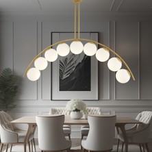 Normadia 9’lu Gold Modern Avize, Mutfak, Cafe ve Restoran Dekorasyonu Için Şık Işıklandırma