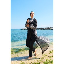 Md Şifon Pareolu Beli Ayarlanabilir Tesettür Mayo -180