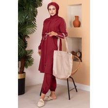 Md Beli Lastikli Tesettür Mayo Bordo