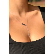 925 Ayar Gümüş Minimal Şarap Kolye