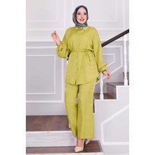 Md Beli Seyyar Bağcıklı Pantolonlu İkili Takım Yağ Yeşil