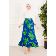 ZMR Fırfır Desenli Etek Lacivert