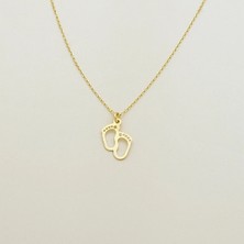 Kadın 925 Ayar Gümüş Bebek Ayağı Kolye