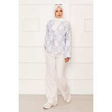 SVS Püskül Detay Önü Bağlamalı Kimono İndigo